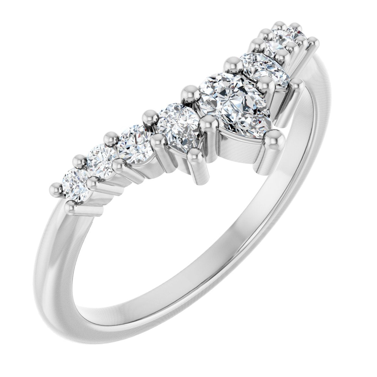 1/2 Ctw Pear Lab-Grown Diamond Contour Band
