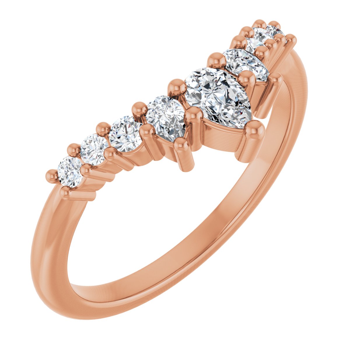 1/2 Ctw Pear Lab-Grown Diamond Contour Band