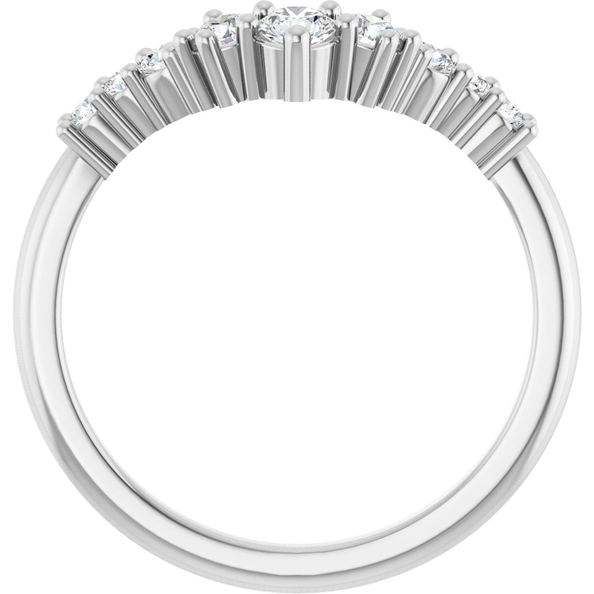 1/3 Ctw Lab-Grown Diamond Contour Band - White Gold - Lab Grown Diamond