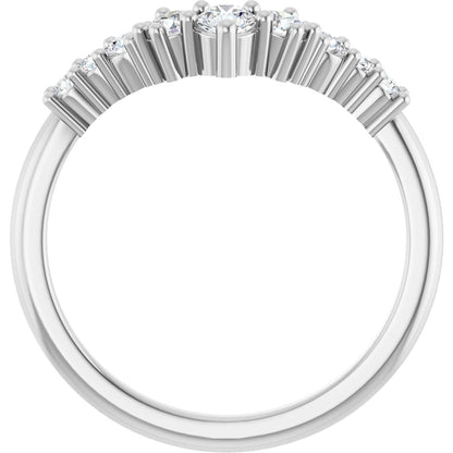 1/3 Ctw Lab-Grown Diamond Contour Band - White Gold - Lab Grown Diamond