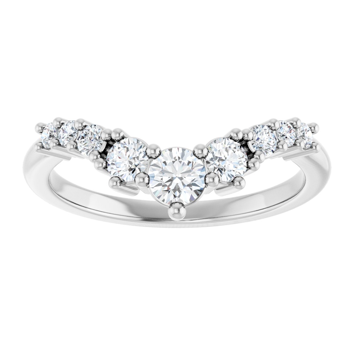 3/8 Ctw Lab-Grown Diamond Contour Band - White Gold - Lab Grown Diamond