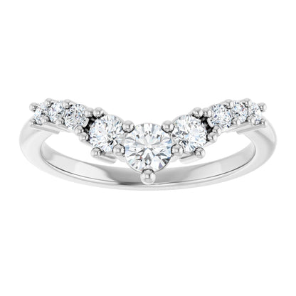 3/8 Ctw Lab-Grown Diamond Contour Band - White Gold - Lab Grown Diamond