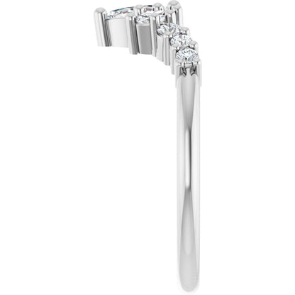 3/8 Ctw Marquise Lab-Grown Diamond Contour Band - White Gold - Lab Grown Diamond