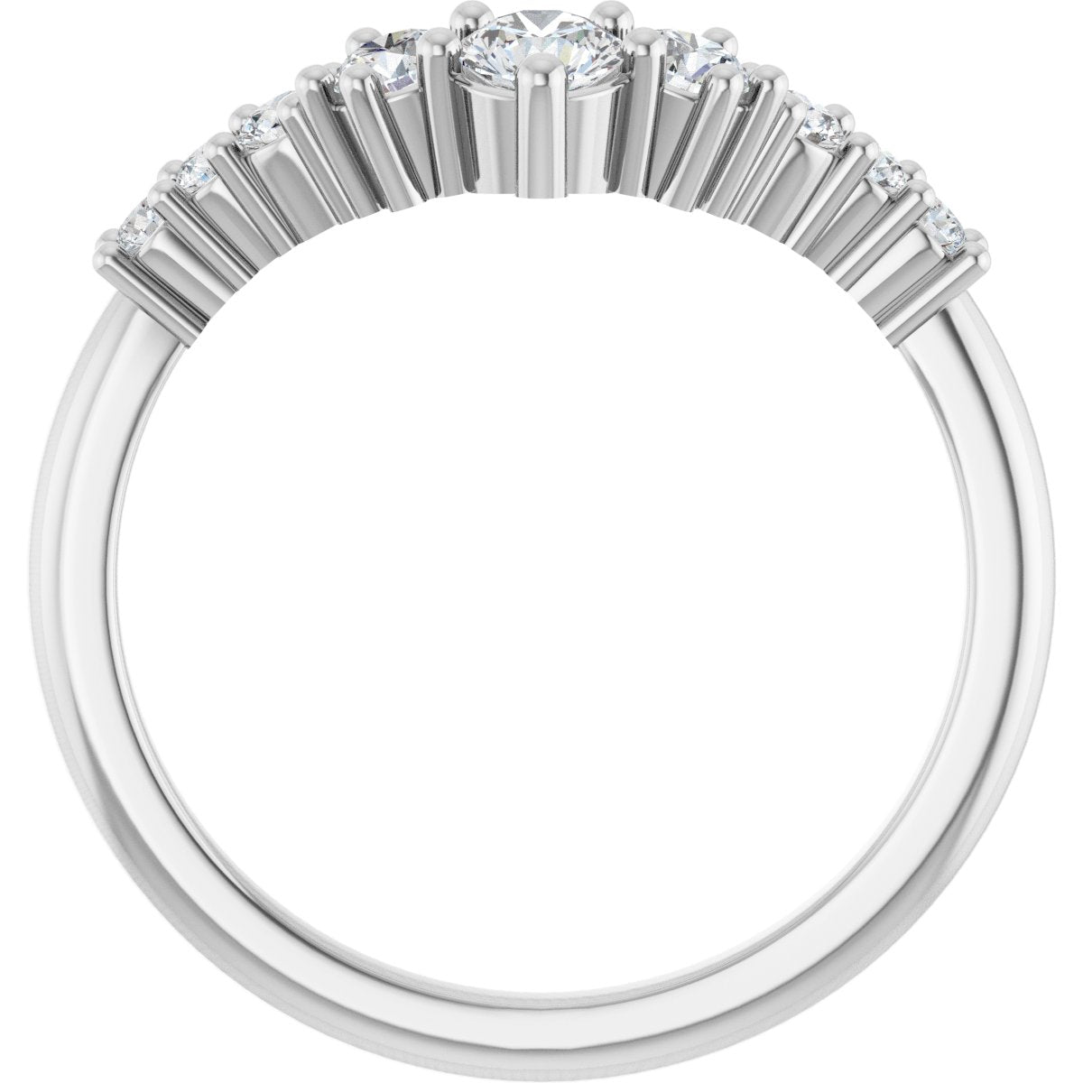 3/8 Ctw Lab-Grown Diamond Contour Band - White Gold - Lab Grown Diamond