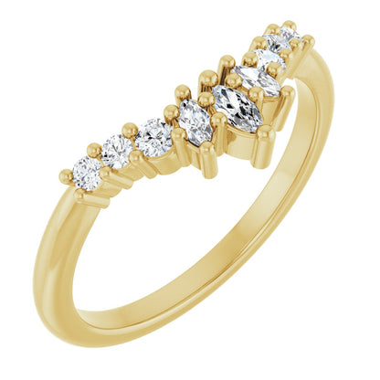 1/4 Ctw Marquise Lab-Grown Diamond Contour Band