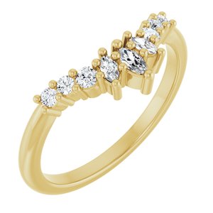 1/4 Ctw Marquise Lab-Grown Diamond Contour Band