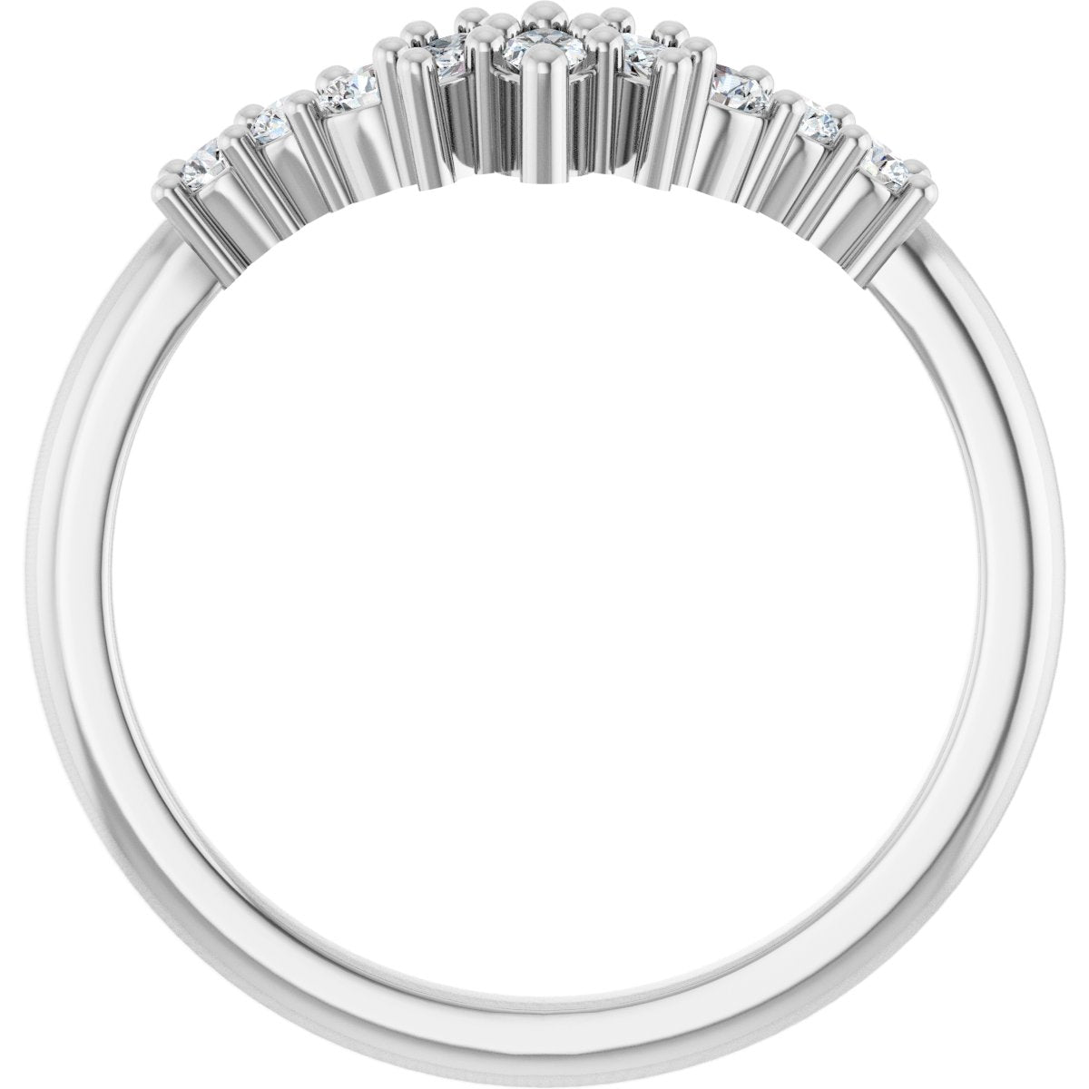 1/4 Ctw Marquise Lab-Grown Diamond Contour Band - White Gold - Lab Grown Diamond