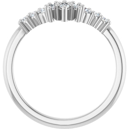 1/4 Ctw Marquise Lab-Grown Diamond Contour Band - White Gold - Lab Grown Diamond