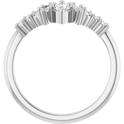 3/8 Ctw Marquise Lab-Grown Diamond Contour Band - White Gold - Lab Grown Diamond