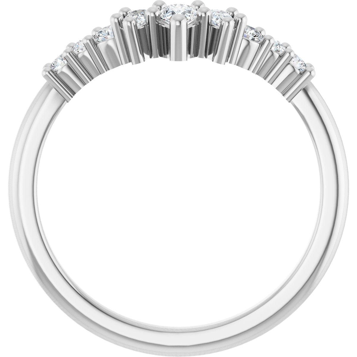 3/8 Ctw Pear Lab-Grown Diamond Contour Band - White Gold - Lab Grown Diamond