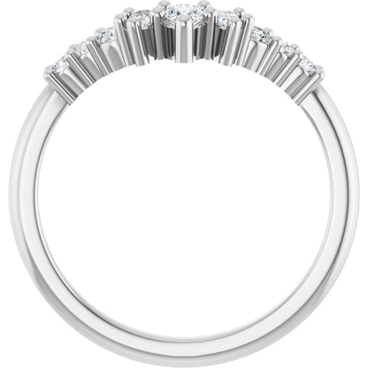 3/8 Ctw Pear Lab-Grown Diamond Contour Band - White Gold - Lab Grown Diamond