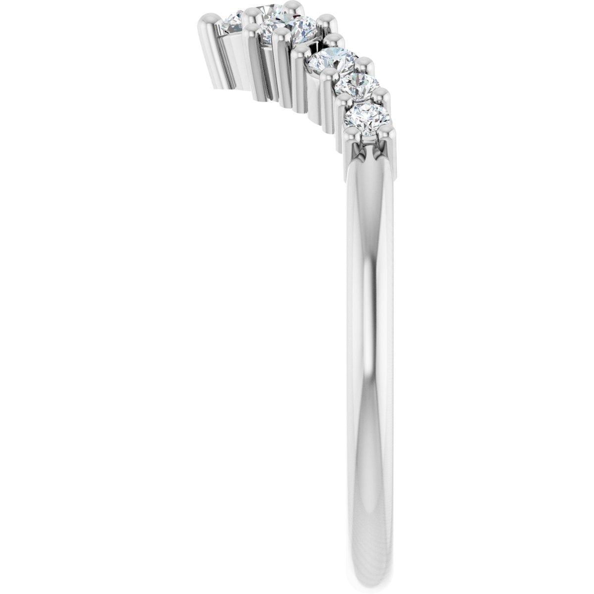 1/3 Ctw Lab-Grown Diamond Contour Band - White Gold - Lab Grown Diamond