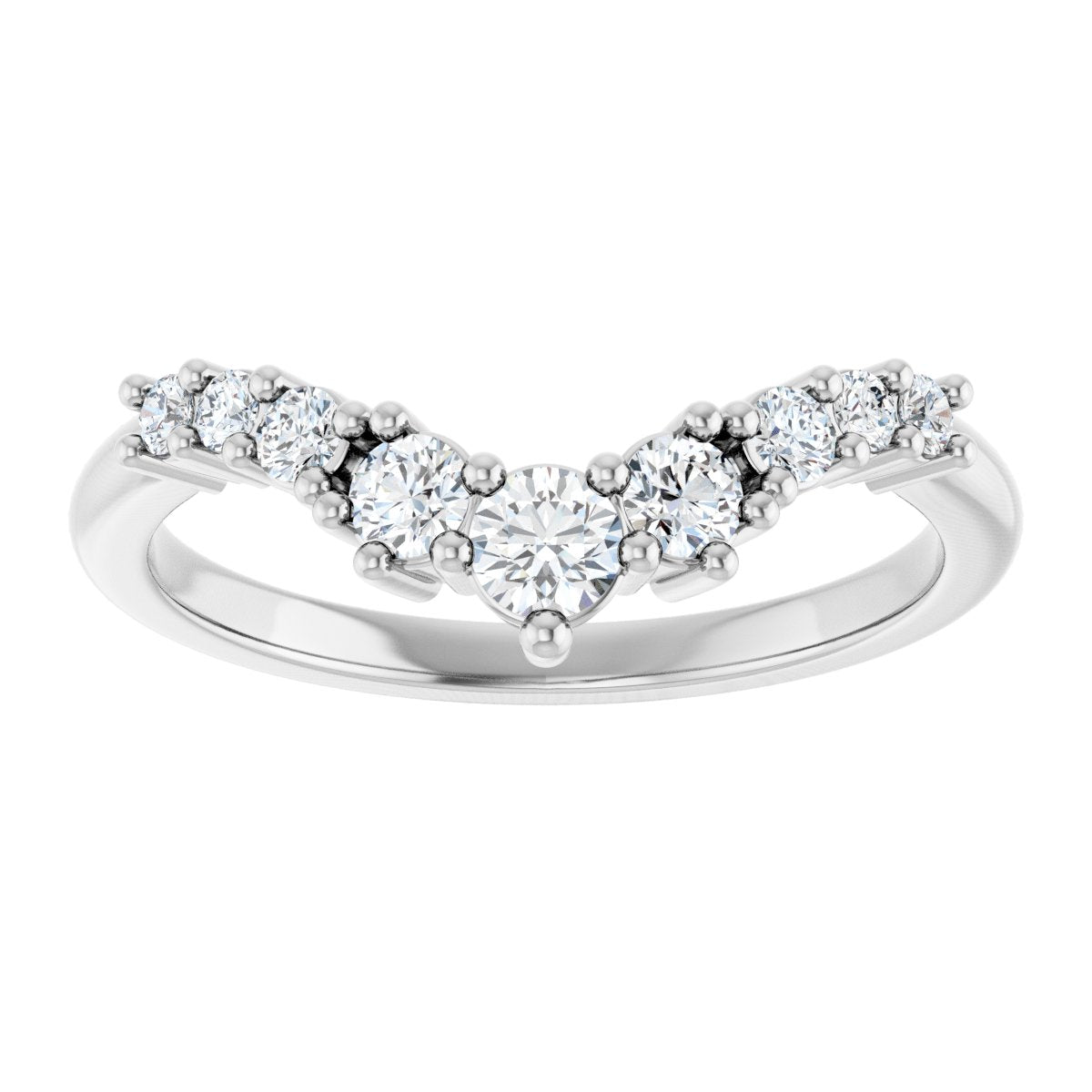 1/3 Ctw Lab-Grown Diamond Contour Band - White Gold - Lab Grown Diamond
