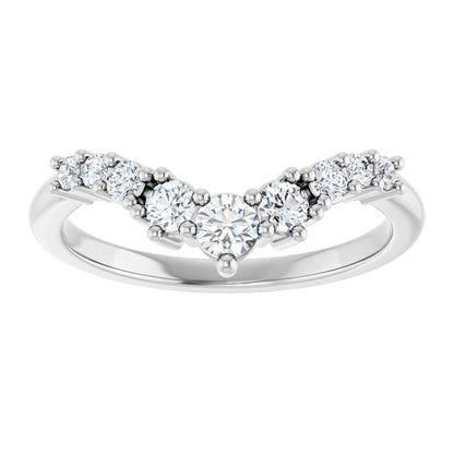 1/3 Ctw Lab-Grown Diamond Contour Band - White Gold - Lab Grown Diamond