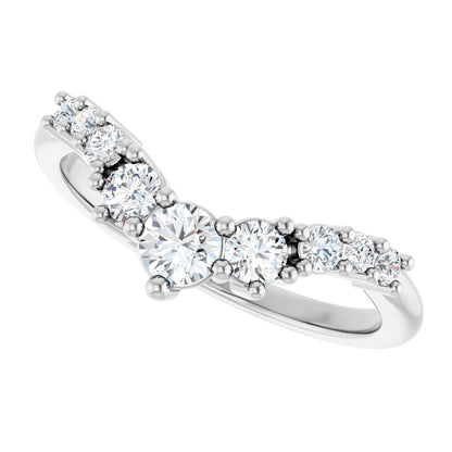 3/8 Ctw Lab-Grown Diamond Contour Band - White Gold - Lab Grown Diamond