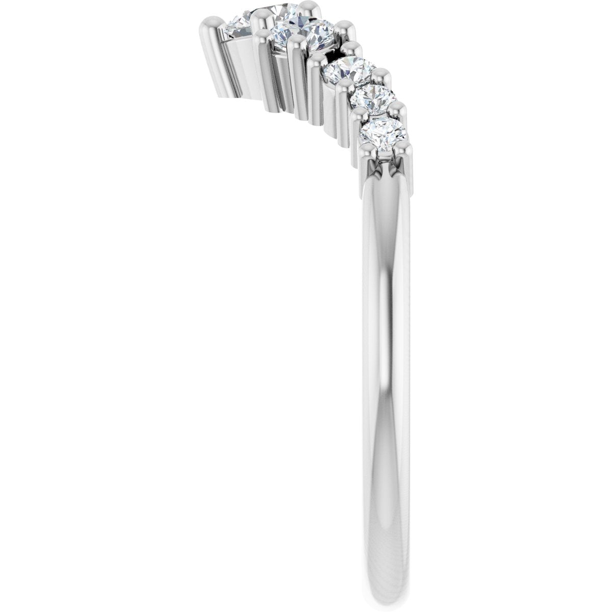 3/8 Ctw Lab-Grown Diamond Contour Band - White Gold - Lab Grown Diamond