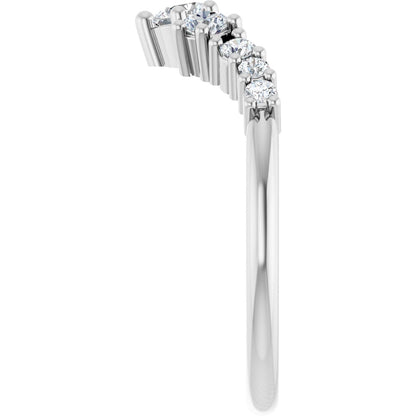 3/8 Ctw Lab-Grown Diamond Contour Band - White Gold - Lab Grown Diamond