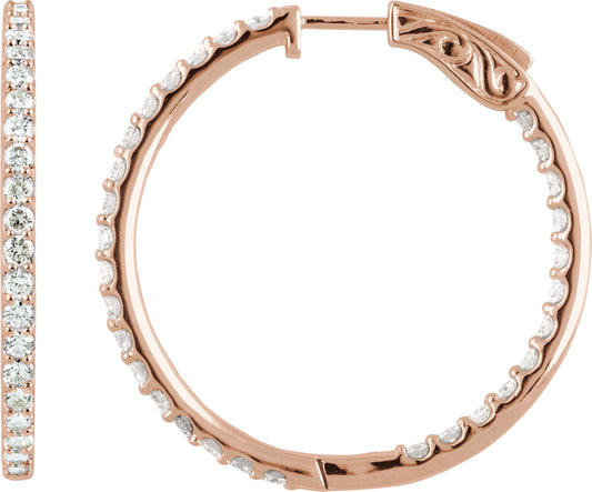 5 Ctw Lab-Grown Diamond Inside-Outside Hoop Earrings - Lab Grown Diamond