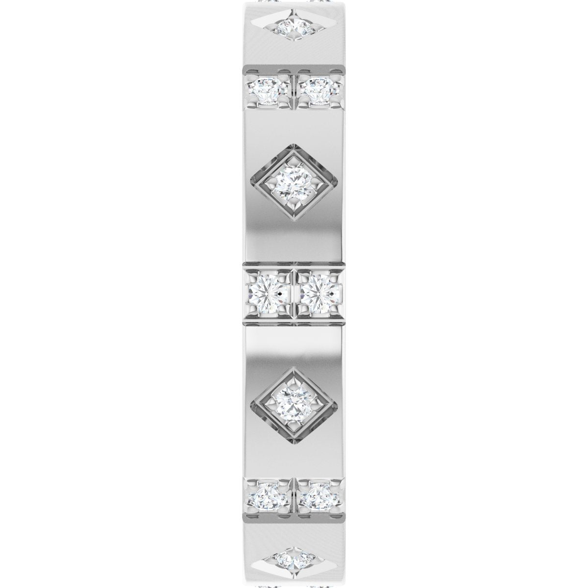 1/4 Ctw Lab-Grown Diamond Mens Accented Band - White Gold - Lab Grown Diamond