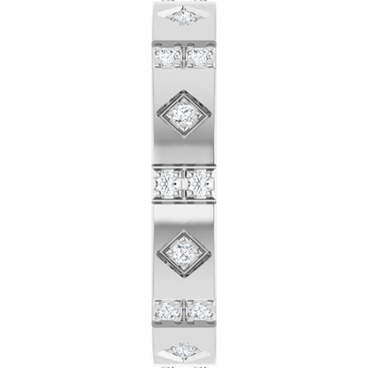 1/4 Ctw Lab-Grown Diamond Mens Accented Band - White Gold - Lab Grown Diamond