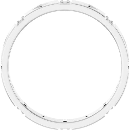 1/3 Ctw Lab-Grown Diamond Mens Accented Band - White Gold - Lab Grown Diamond