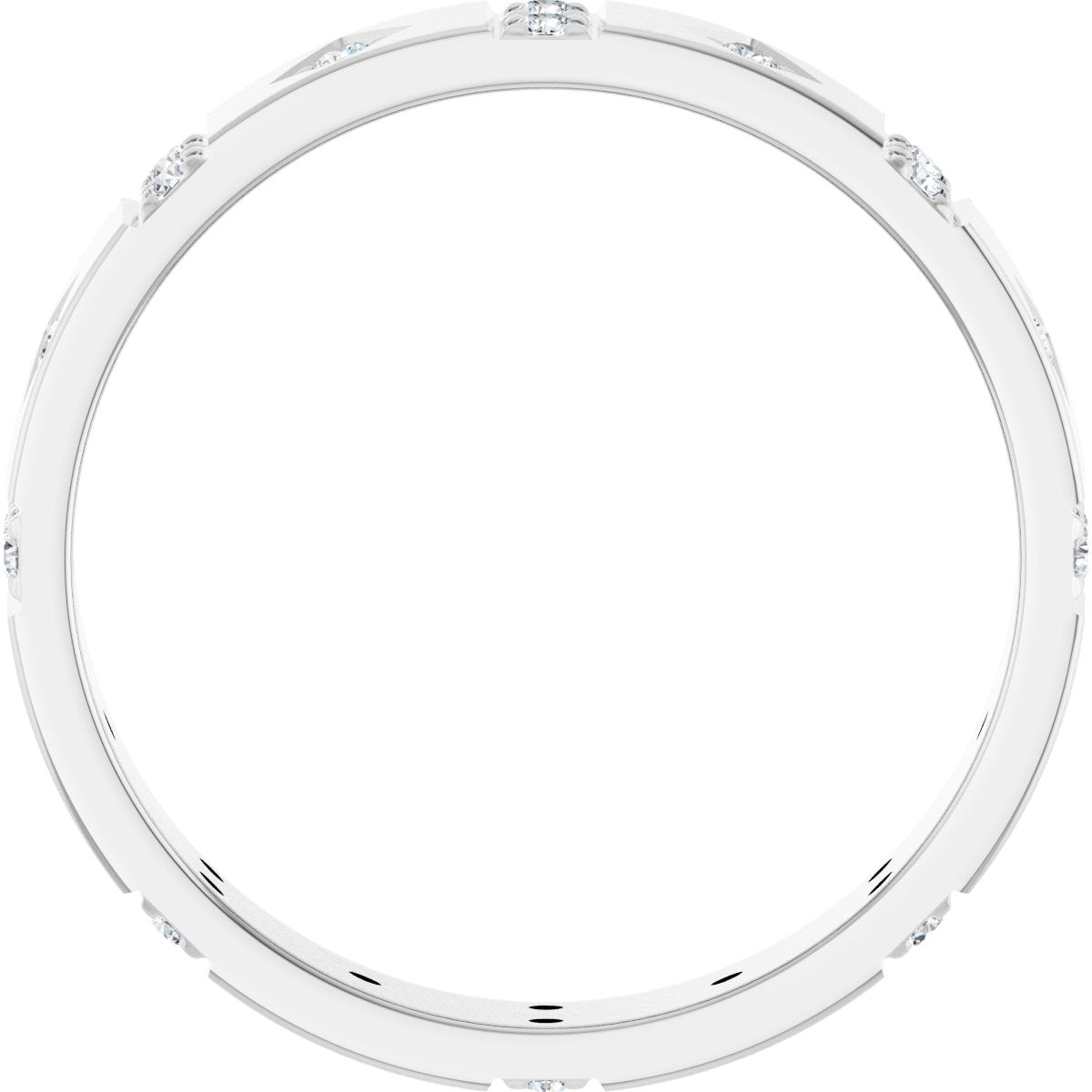 1/4 Ctw Lab-Grown Diamond Mens Accented Band - White Gold - Lab Grown Diamond