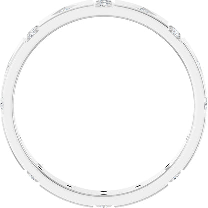1/4 Ctw Lab-Grown Diamond Mens Accented Band - White Gold - Lab Grown Diamond