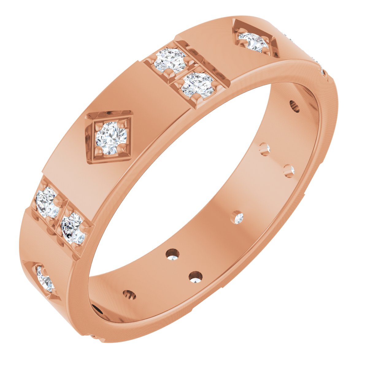 1/2 Ctw Lab-Grown Diamond Mens Accented Band