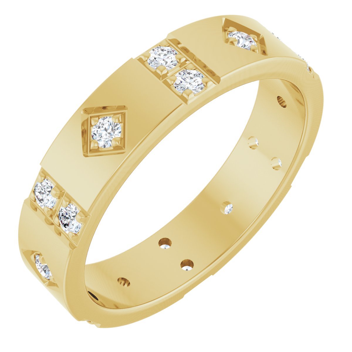 1/2 Ctw Lab-Grown Diamond Mens Accented Band