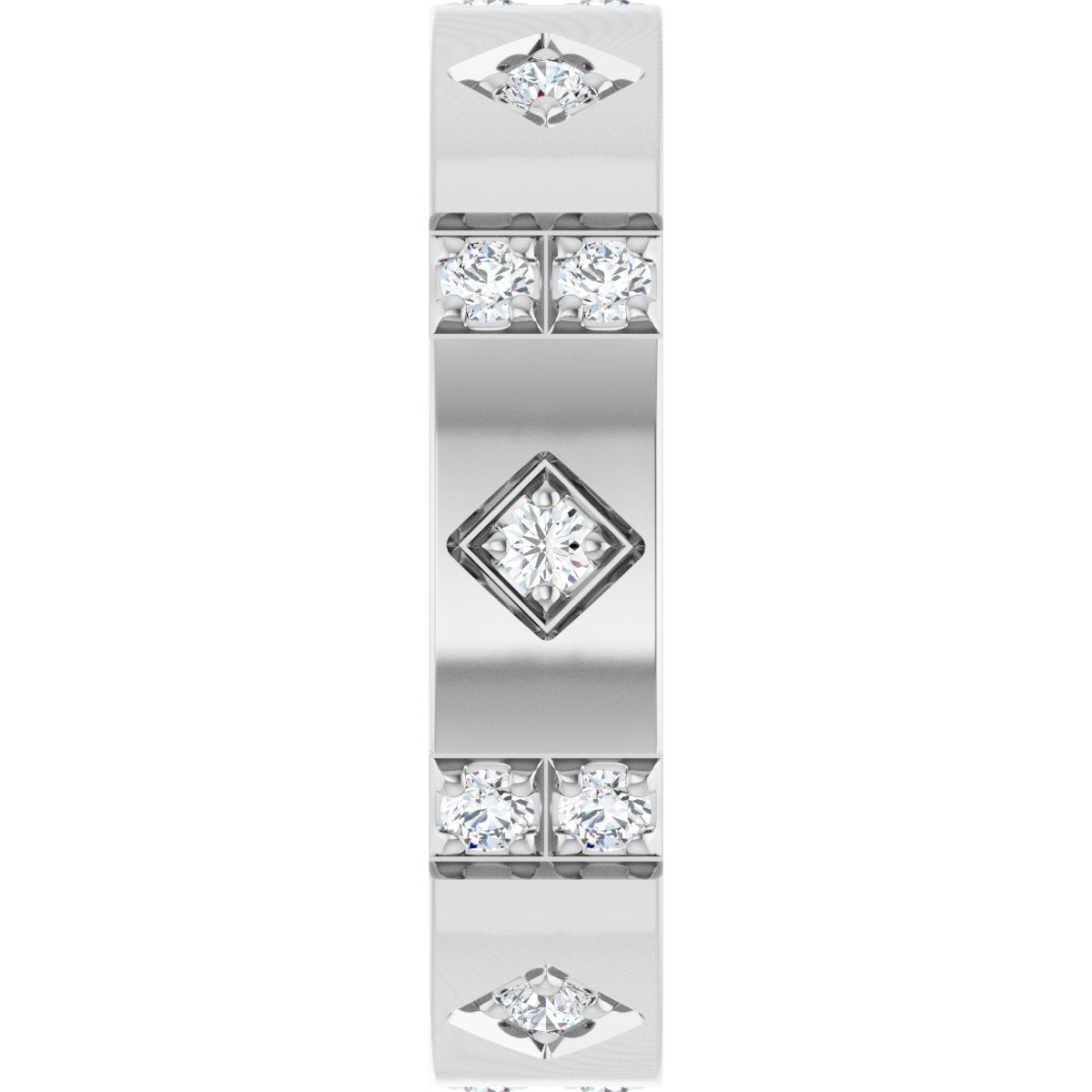 1/2 Ctw Lab-Grown Diamond Mens Accented Band - White Gold - Lab Grown Diamond