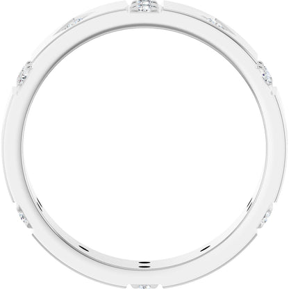 1/2 Ctw Lab-Grown Diamond Mens Accented Band - White Gold - Lab Grown Diamond