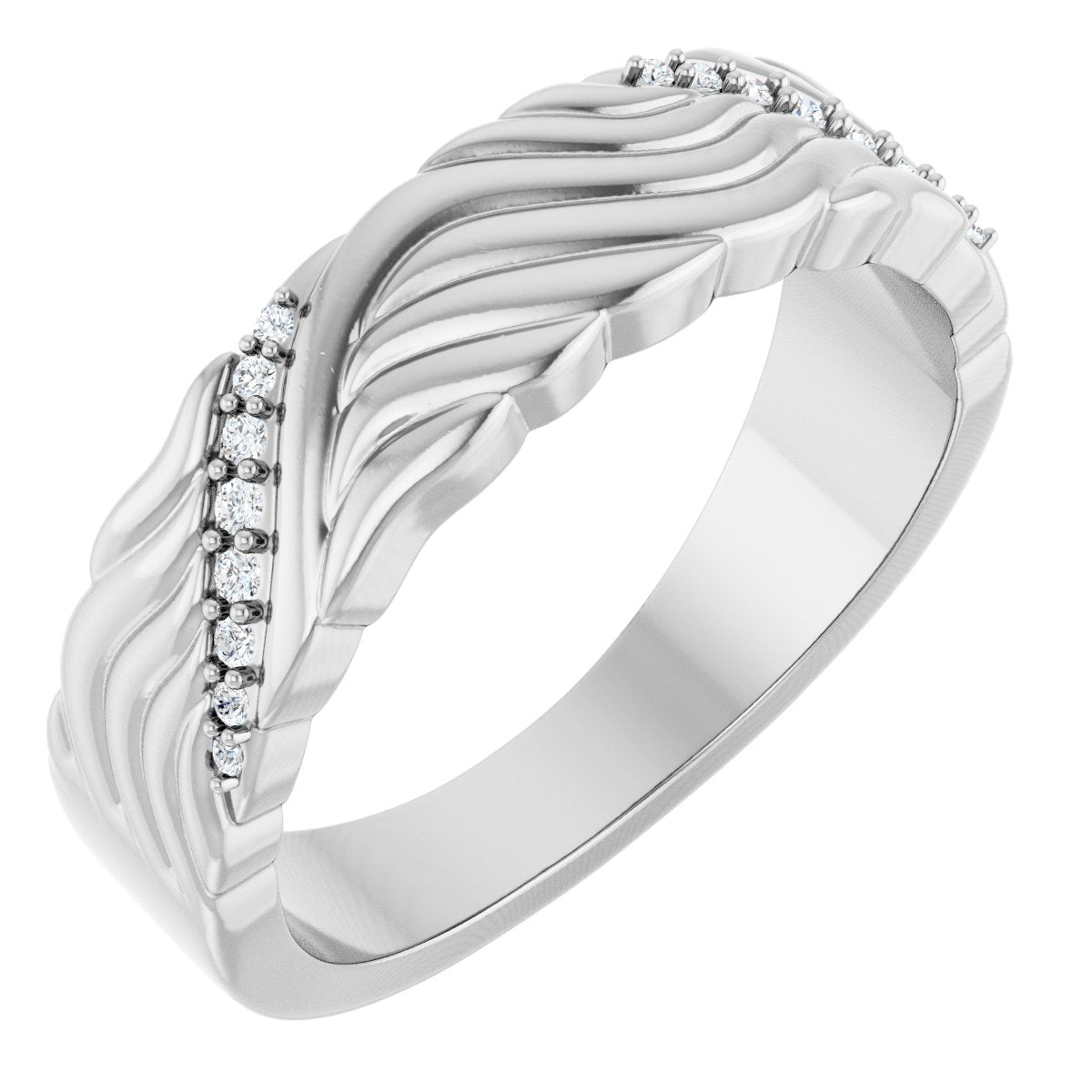.08 Ctw Lab-Grown Diamond Band - White Gold - Lab Grown Diamond