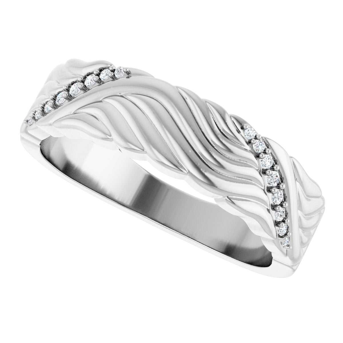 .08 Ctw Lab-Grown Diamond Band - White Gold - Lab Grown Diamond