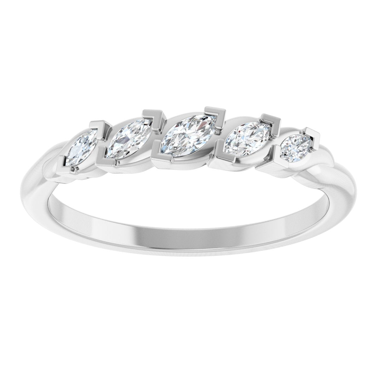 1/4 Ctw Marquise Lab-Grown Diamond Anniversary Band - White Gold - Lab Grown Diamond