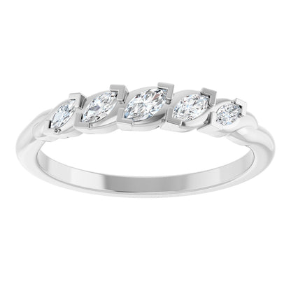 1/4 Ctw Marquise Lab-Grown Diamond Anniversary Band - White Gold - Lab Grown Diamond