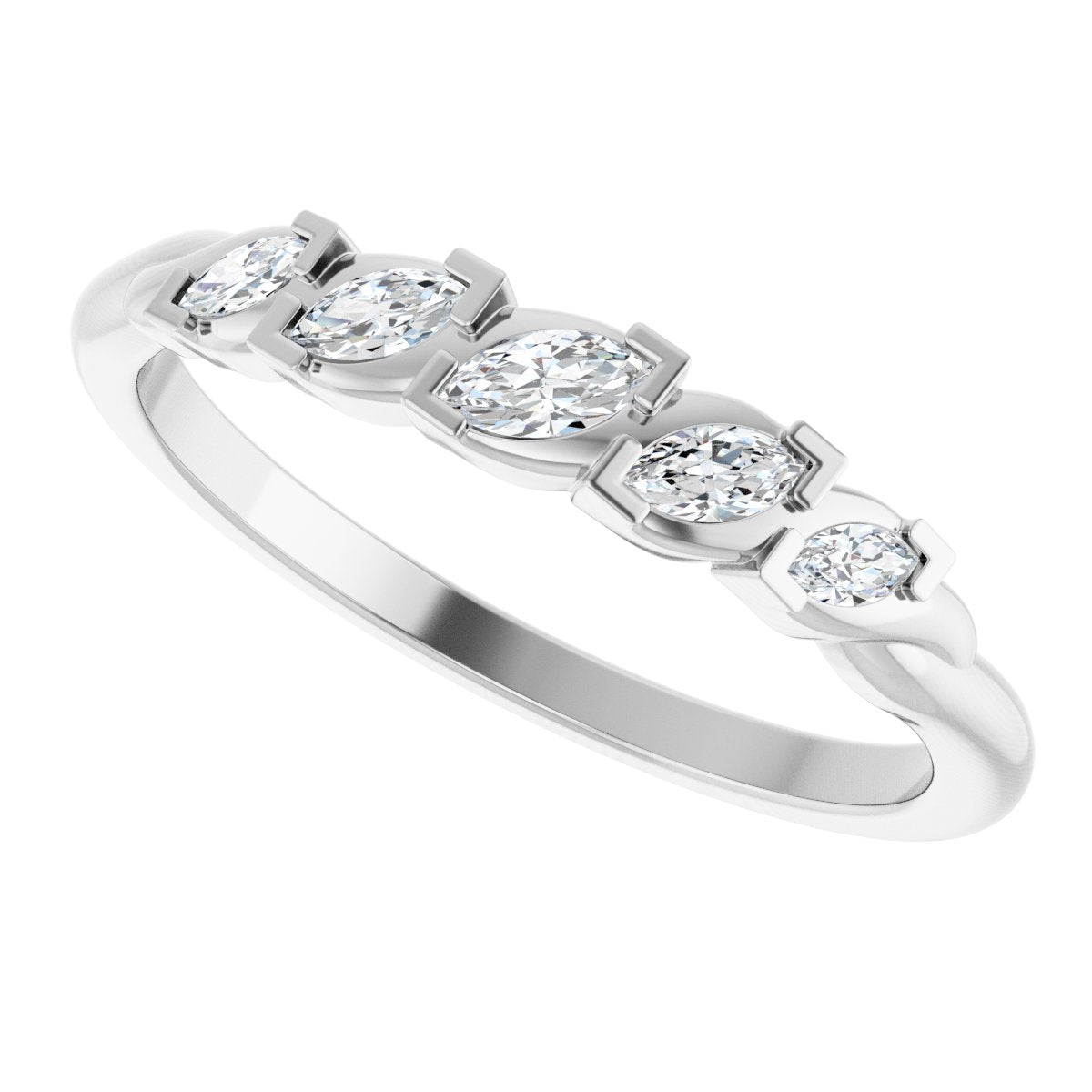 1/4 Ctw Marquise Lab-Grown Diamond Anniversary Band - White Gold - Lab Grown Diamond
