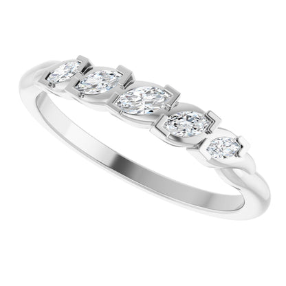 1/4 Ctw Marquise Lab-Grown Diamond Anniversary Band - White Gold - Lab Grown Diamond