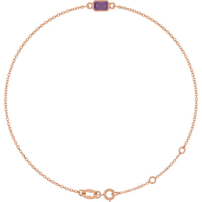1/3 Ct Emerald Lab-Grown Diamond Bezel-Set Bracelet - Rose Gold - Lab Grown Diamond