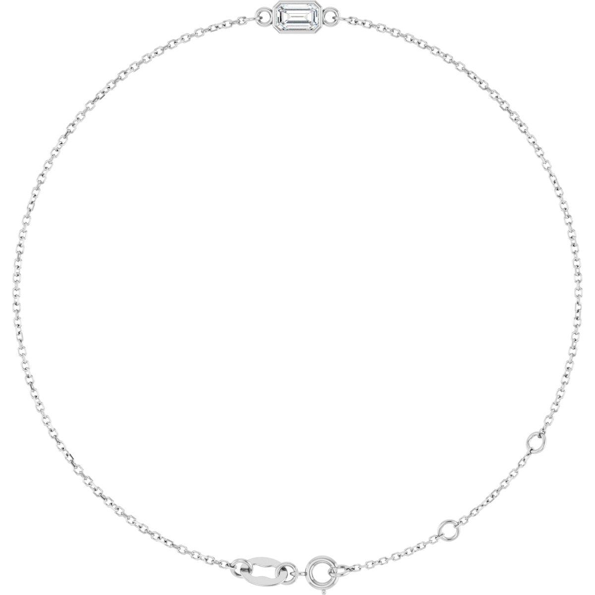 1/3 Ct Emerald Lab-Grown Diamond Bezel-Set Bracelet - Lab Grown Diamond