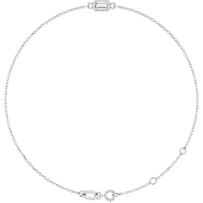 1/3 Ct Emerald Lab-Grown Diamond Bezel-Set Bracelet - Lab Grown Diamond