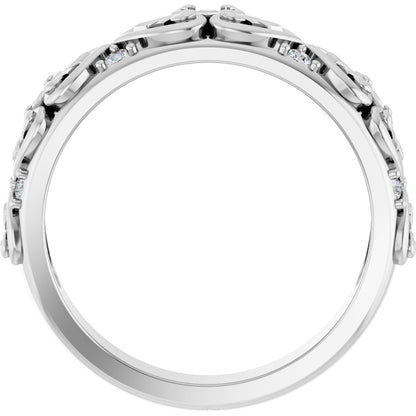 1/6 Ctw Lab-Grown Diamond Accented Sculptural Band - White Gold - Lab Grown Diamond
