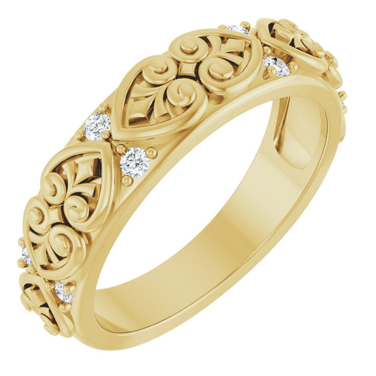 1/6 Ctw Lab-Grown Diamond Accented Sculptural Band