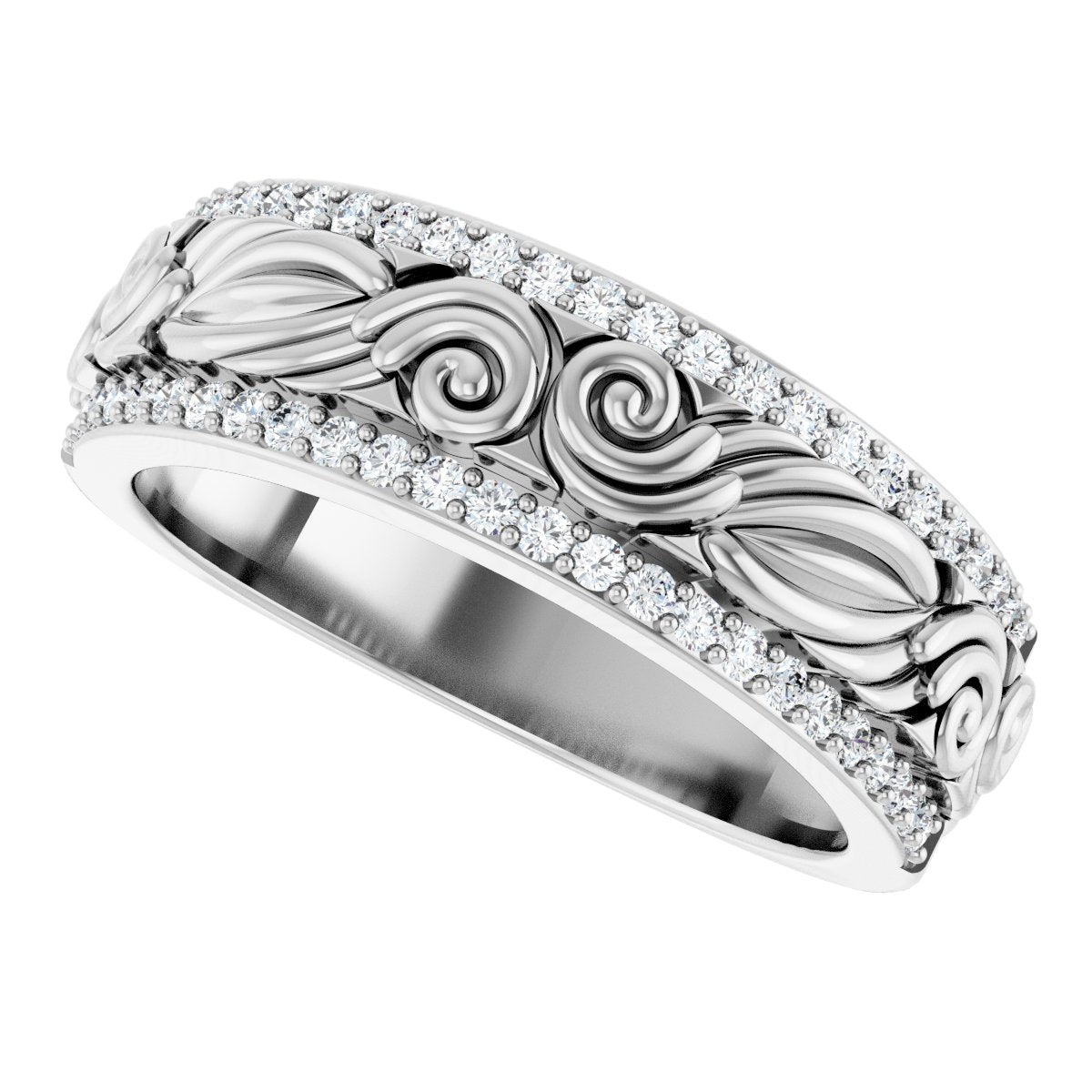 3/8 Ctw Lab-Grown Diamond Band - White Gold - Lab Grown Diamond