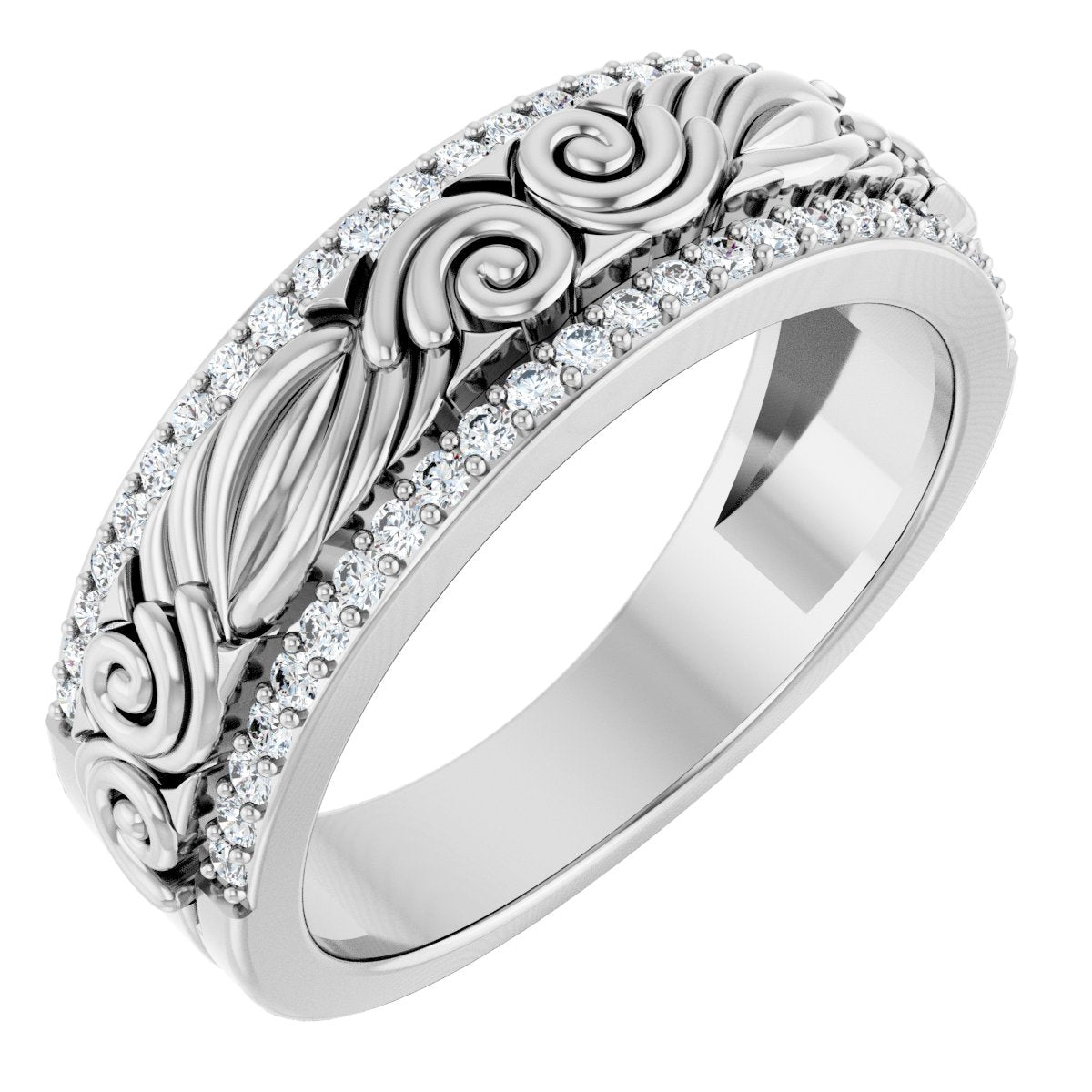 3/8 Ctw Lab-Grown Diamond Band - White Gold - Lab Grown Diamond