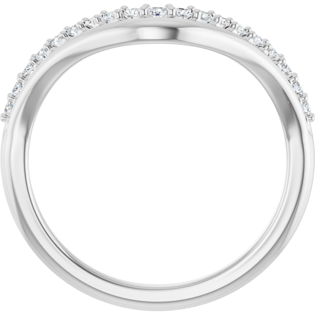 1/5 Ctw Lab-Grown Diamond Contour Band - White Gold - Lab Grown Diamond