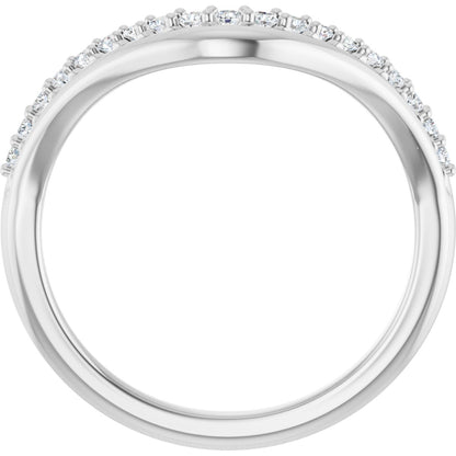 1/5 Ctw Lab-Grown Diamond Contour Band - White Gold - Lab Grown Diamond