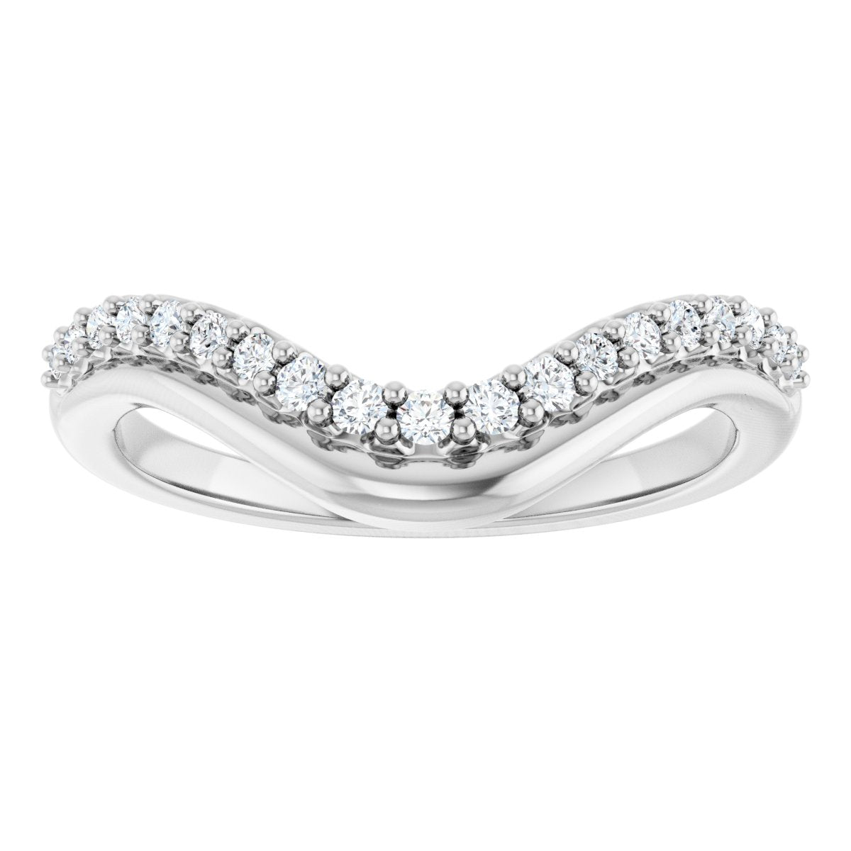 1/5 Ctw Lab-Grown Diamond Contour Band - White Gold - Lab Grown Diamond