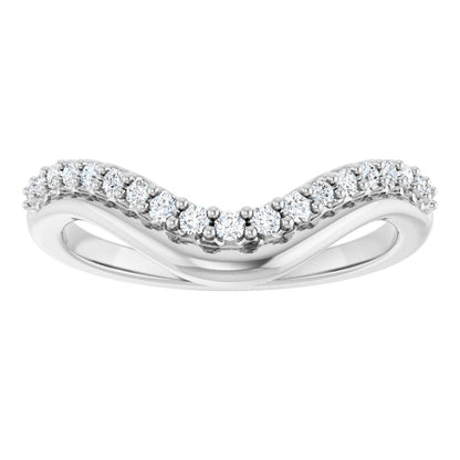 1/5 Ctw Lab-Grown Diamond Contour Band - White Gold - Lab Grown Diamond