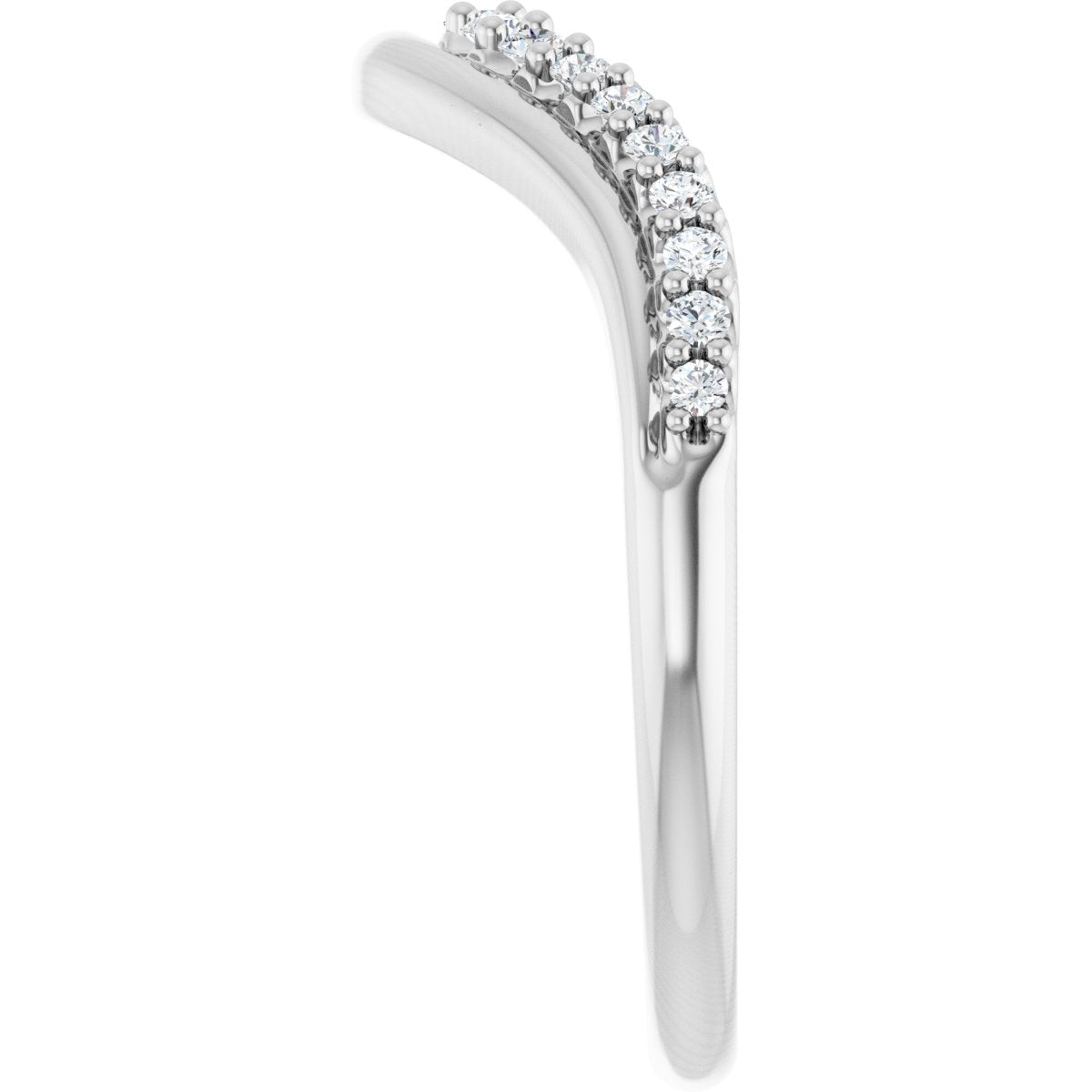 1/5 Ctw Lab-Grown Diamond Contour Band - White Gold - Lab Grown Diamond