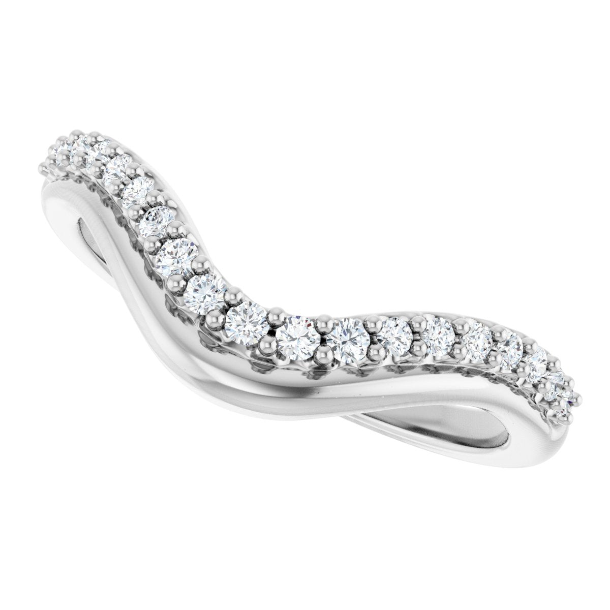1/5 Ctw Lab-Grown Diamond Contour Band - White Gold - Lab Grown Diamond